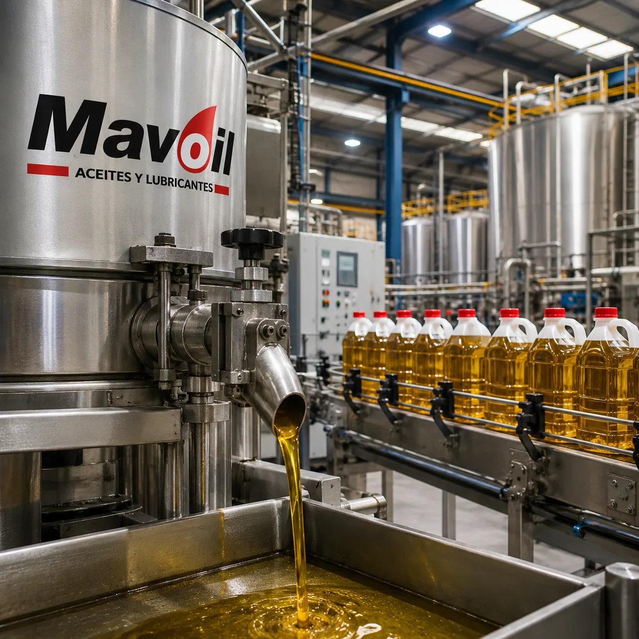 Proceso industrial de producci&oacute;n de aceites Mavoil